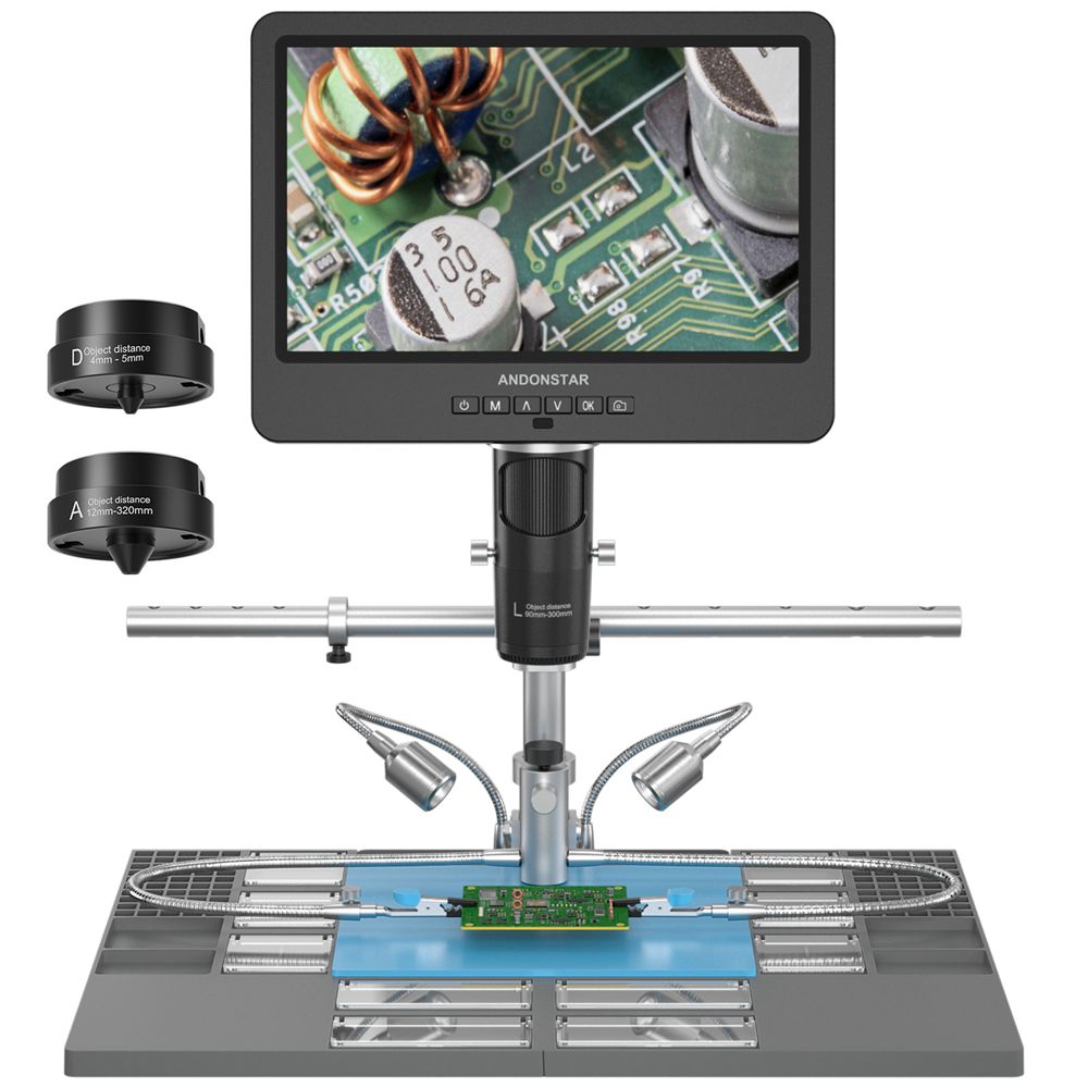 Andonstar 三眼 HDMI USB デジタル顕微鏡  - Electronics Repair Microscope のレビューと価格