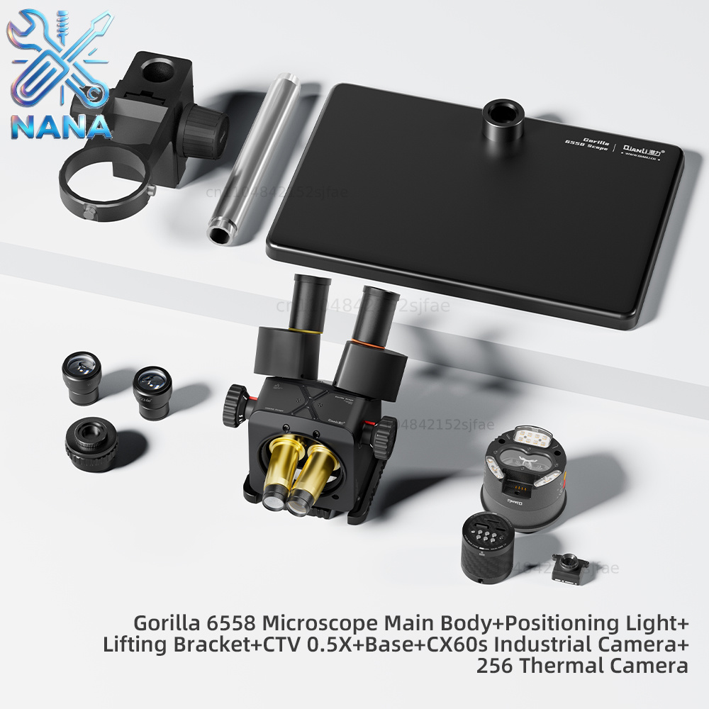 Qianli 6558ゴリラ三眼顕微鏡、6.5倍～58倍ズー - Electronics Repair Microscope のレビューと価格